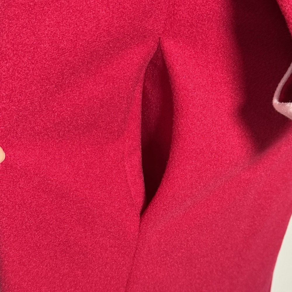 Vintage Vassarette Fleece Robe Red White USA‎ Pockets Cozy Retro Lounge Sz S - Picture 4 of 7